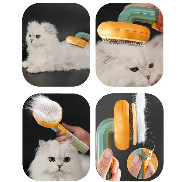 šHot SellingšPumpkin Pet CombPet Grooming Self Cleaning Slicker Brush for Dogs Cats Puppy Rabbit